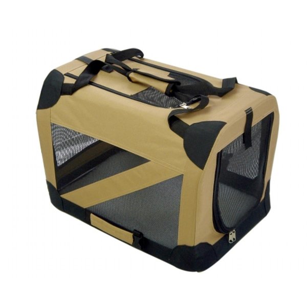 Pet Life Pet Life H2KHXS Khaki 360 Degrees Vista Folding Soft Crate - XS H2KHXS